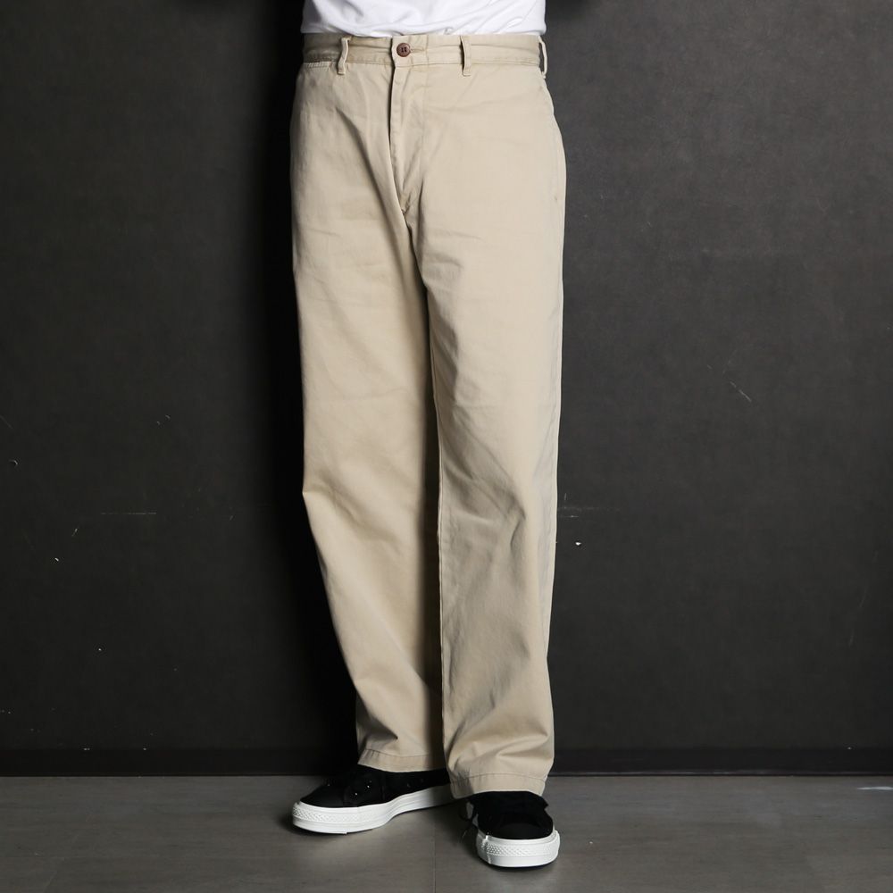 SD Chino Pants W Vintage Wash - Beige / ワイドシルエット チノパンツ / BTKPC270