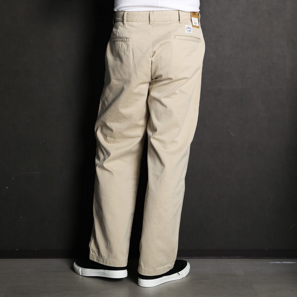 SD Chino Pants W Vintage Wash - Beige / ワイドシルエット チノパンツ / BTKPC270