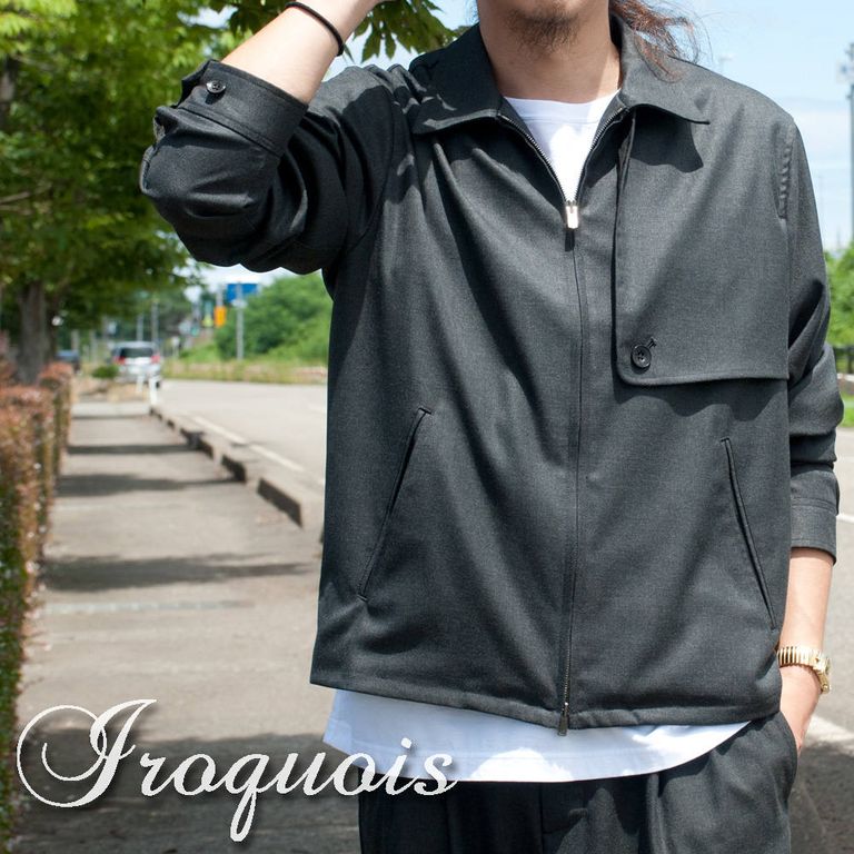 【Iroquois】S-L T/Rギャバストレッチ/ショートブルゾン