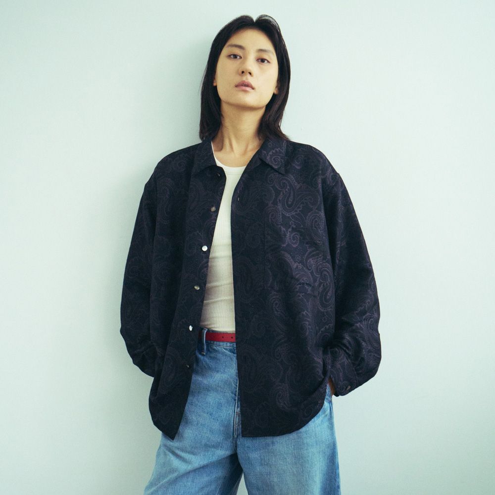 Split yoke big shirt - Paisley jacquard / ビッグシルエット シャツ - ペイズリー ジャガード / SN-556