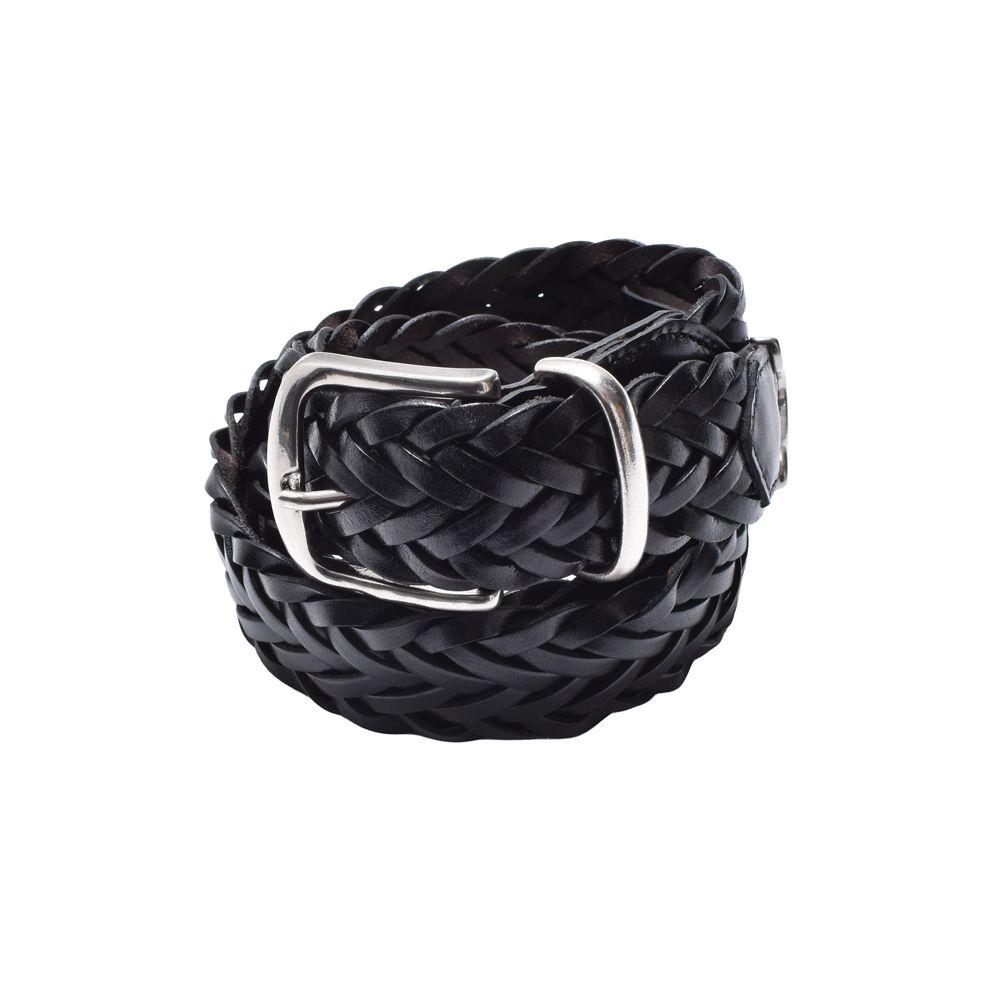 Leather Semi Wide Mesh Belt - BLK / MDLBT003