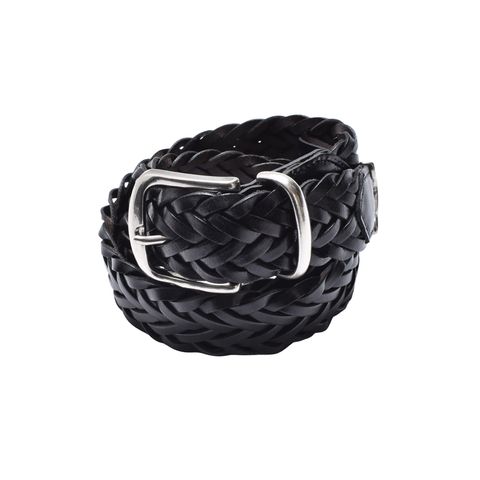 Leather Semi Wide Mesh Belt - BLK / MDLBT003