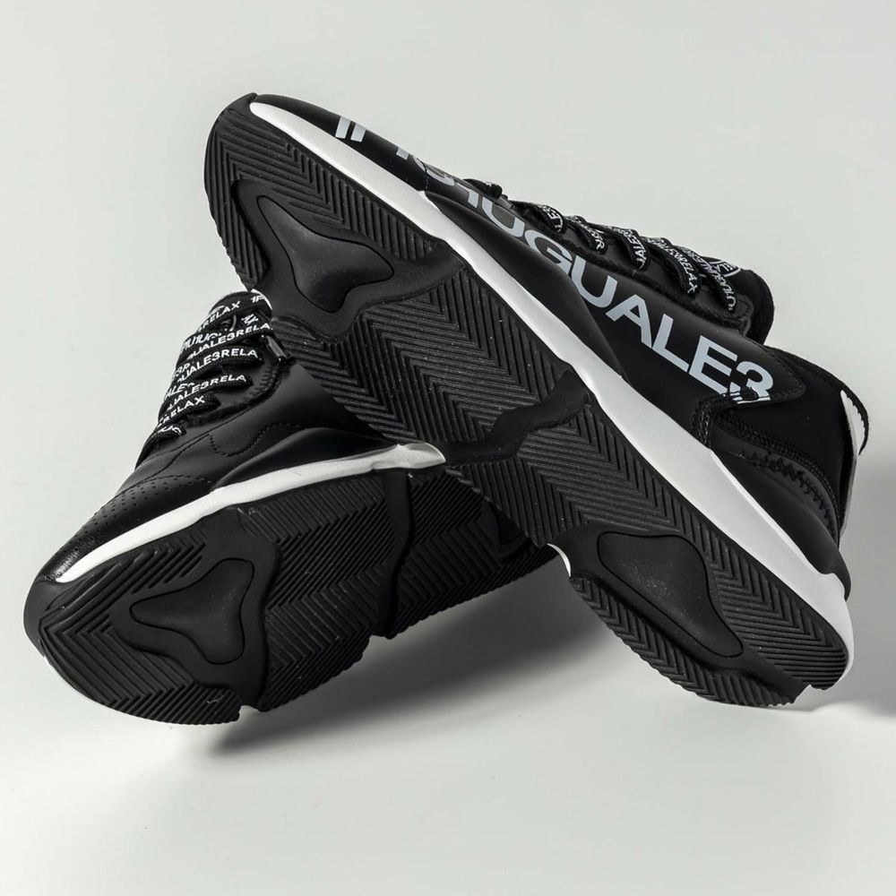 1PIU1UGUALE3 RELAX - 1PIU LOGO SNEAKERS - BLACK / サイドロゴ