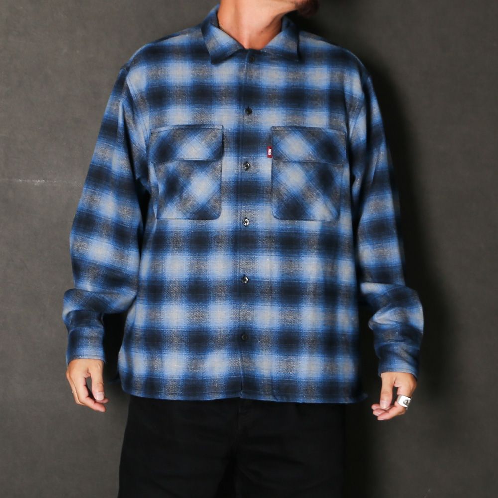 Wool Ombre Check L/S Shirt (26aw) - Blue / チェックシャツ / HS-100626