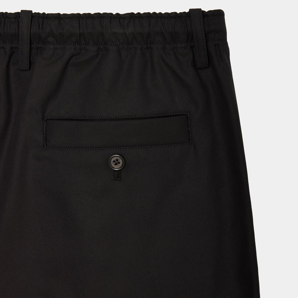 Double Pleated Easy Trousers - Black / オーガニックGIZA60/3サバイバルクロス® - ダブルプリーテッドイージートラウザーズ / A26C03PT02C