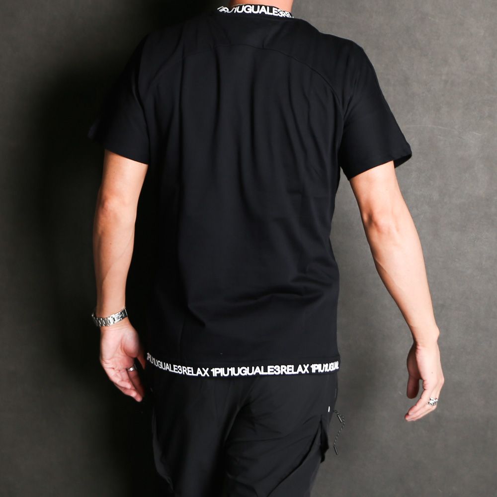 COLLAR LOGO T-SHIRT - BLACK / ネックロゴ Tシャツ / UST-24014
