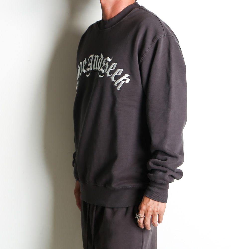 HideandSeek - Old English Hooded Sweat Shirt(24aw) - BLK