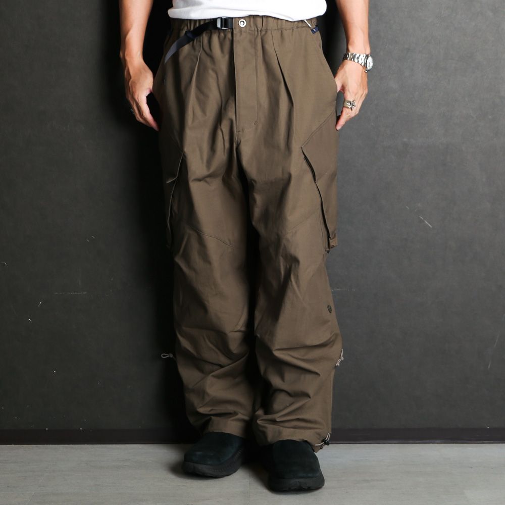 POLIQUANT - THE CHANGING LENGTH / HEM FATIGUE PANTS - OLIVE DRAB / 2402017  | chemical conbination