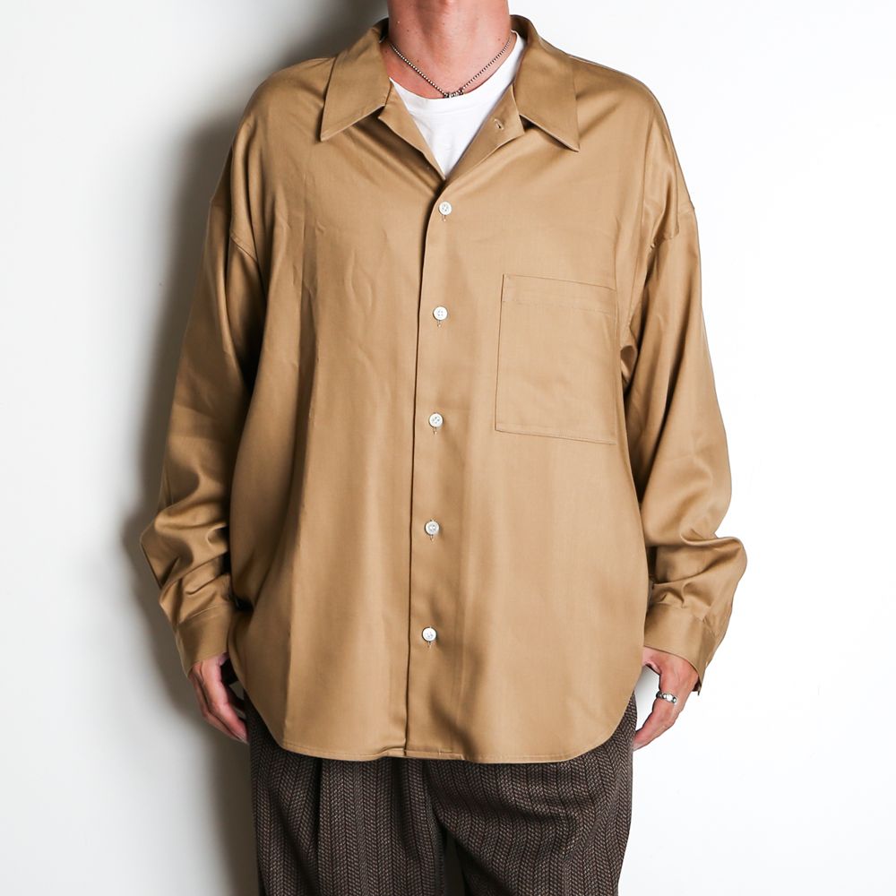 Regular fit big shirt - Rayon poly gabardine / レギュラーフィット ビッグシャツ ギャバジン / SN-411B