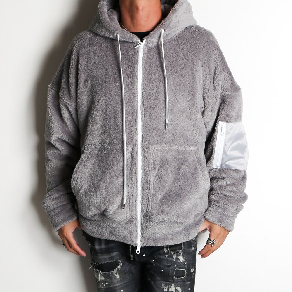 RESOUND CLOTHING - boa zip loose hoodie / ジップアップボア