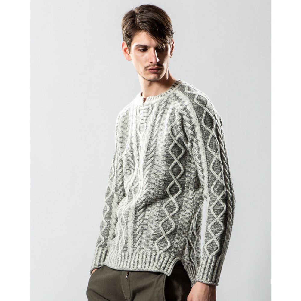 wjk - key-neck cable knit / キーネック ケーブルニット / 6859 kw44s