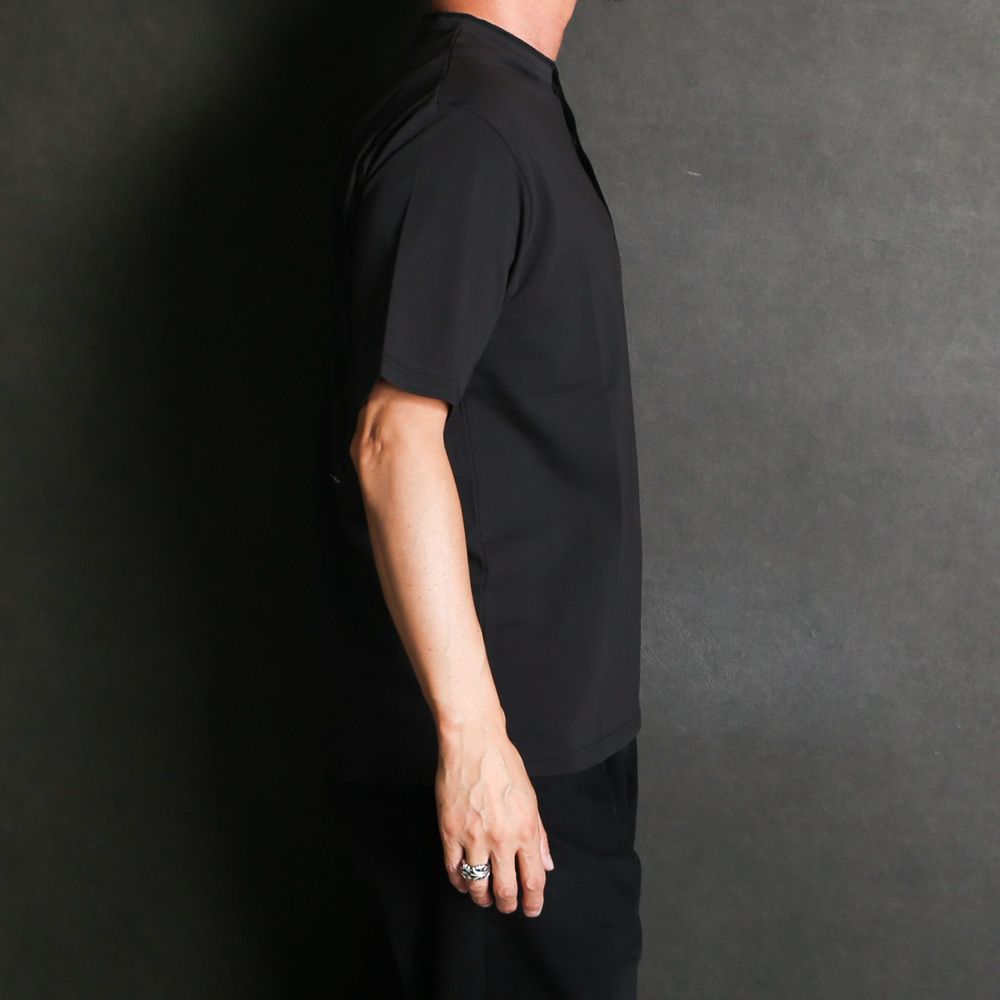 HENLEY NECK TEE - BLACK / 30/1オーガニックコットン空紡天竺 - ヘンリーネックTee / M26B14CS01B