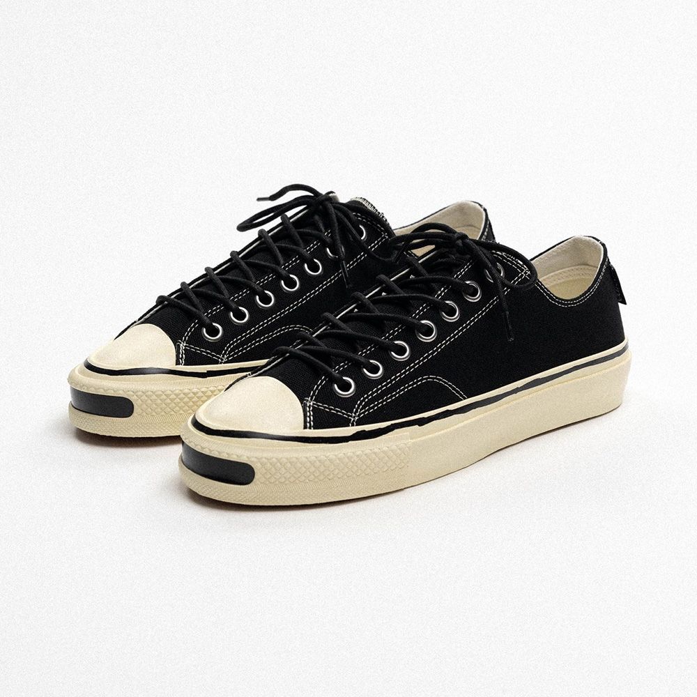"Joey" Vulcanize Aged Sole Sneakers - Black / "ジョーイ"ヴァルカナイズ エイジドソール スニーカー / G16FW702