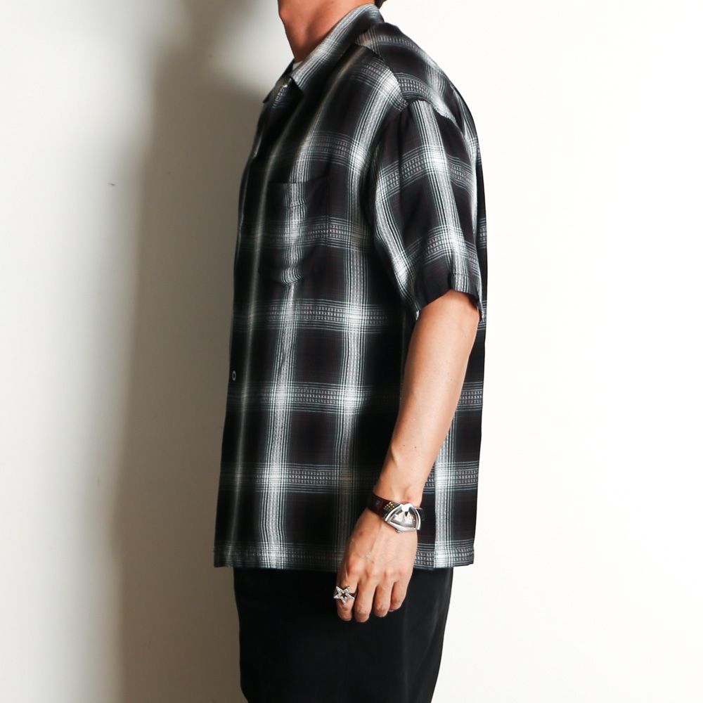 Rayon Dobby Plaid S.S Open Collar SH - BLT / 2604-5004