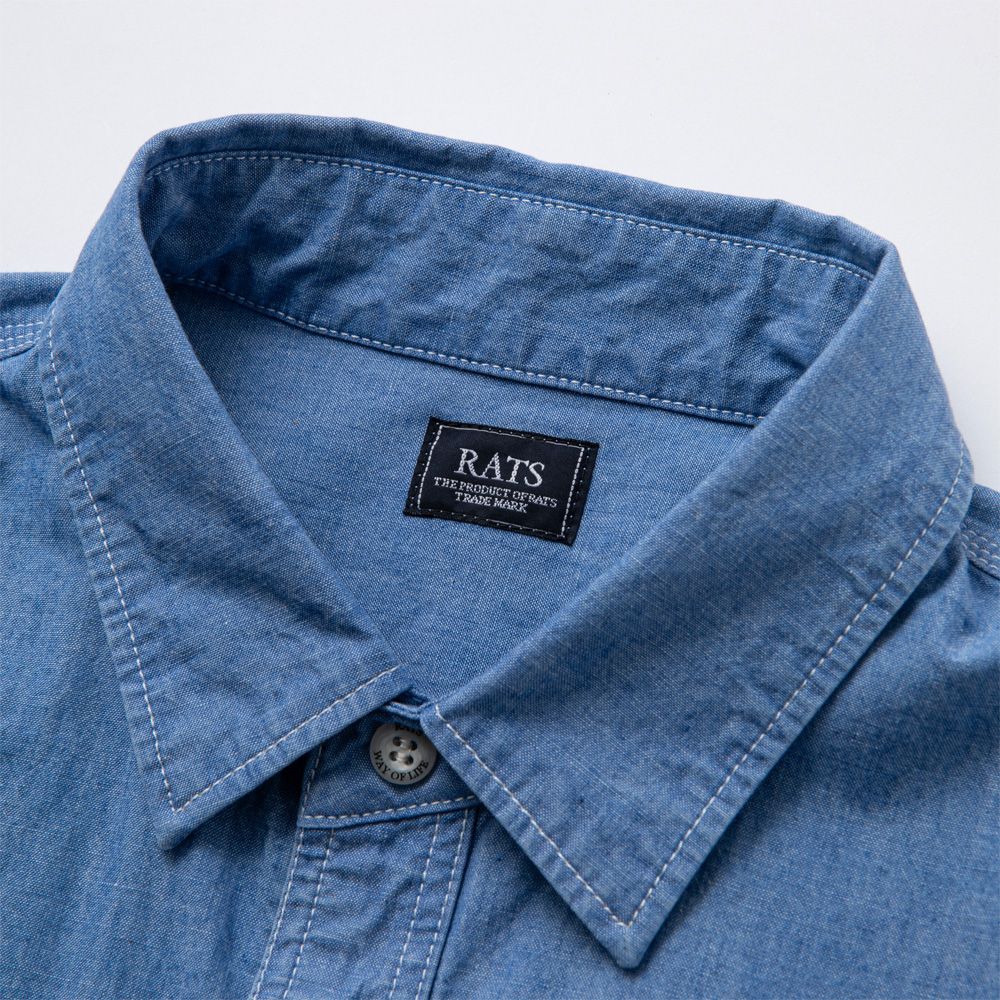 CHAMBRAY SHIRT - INDIGO / レギュラーカラー ワークシャツ / 24'RS-0207