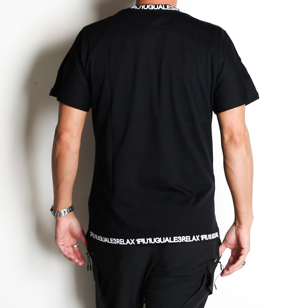 COLLAR LOGO T-SHIRT - BLACK / ネックロゴ Tシャツ / UST-24014