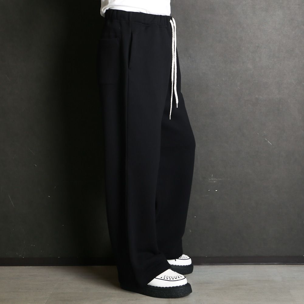 Wide Jacquard Sweatpants - Black / ワイドシルエット スウェットパンツ / SN-631A
