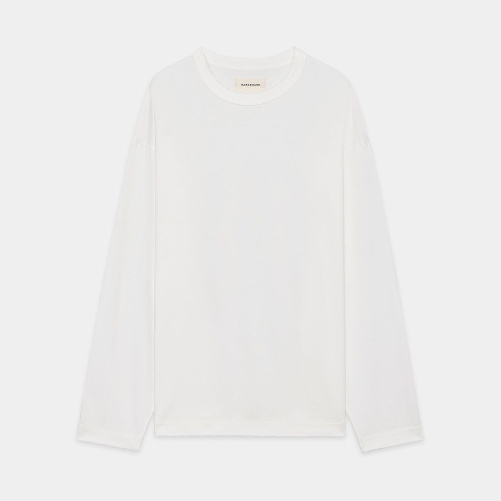 COMFORT FIT Tee L/S - WHITE / オーガニックGIZA 80/3 天竺 サバイバルクロス® - コンフォートフィットTee L/S / A26A19CS01C