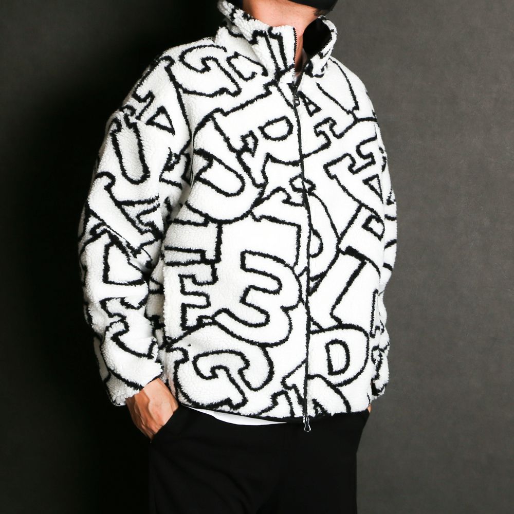 DIAGONAL LOGO BOA JACKET / ダイアゴナルロゴ ボア トラックジャケット / USO-21055