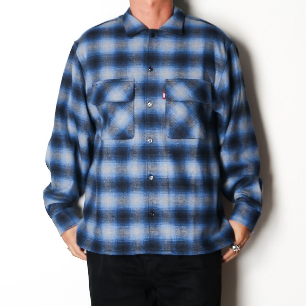 Wool Ombre Check L/S Shirt (26aw) - Blue / チェックシャツ / HS-100626
