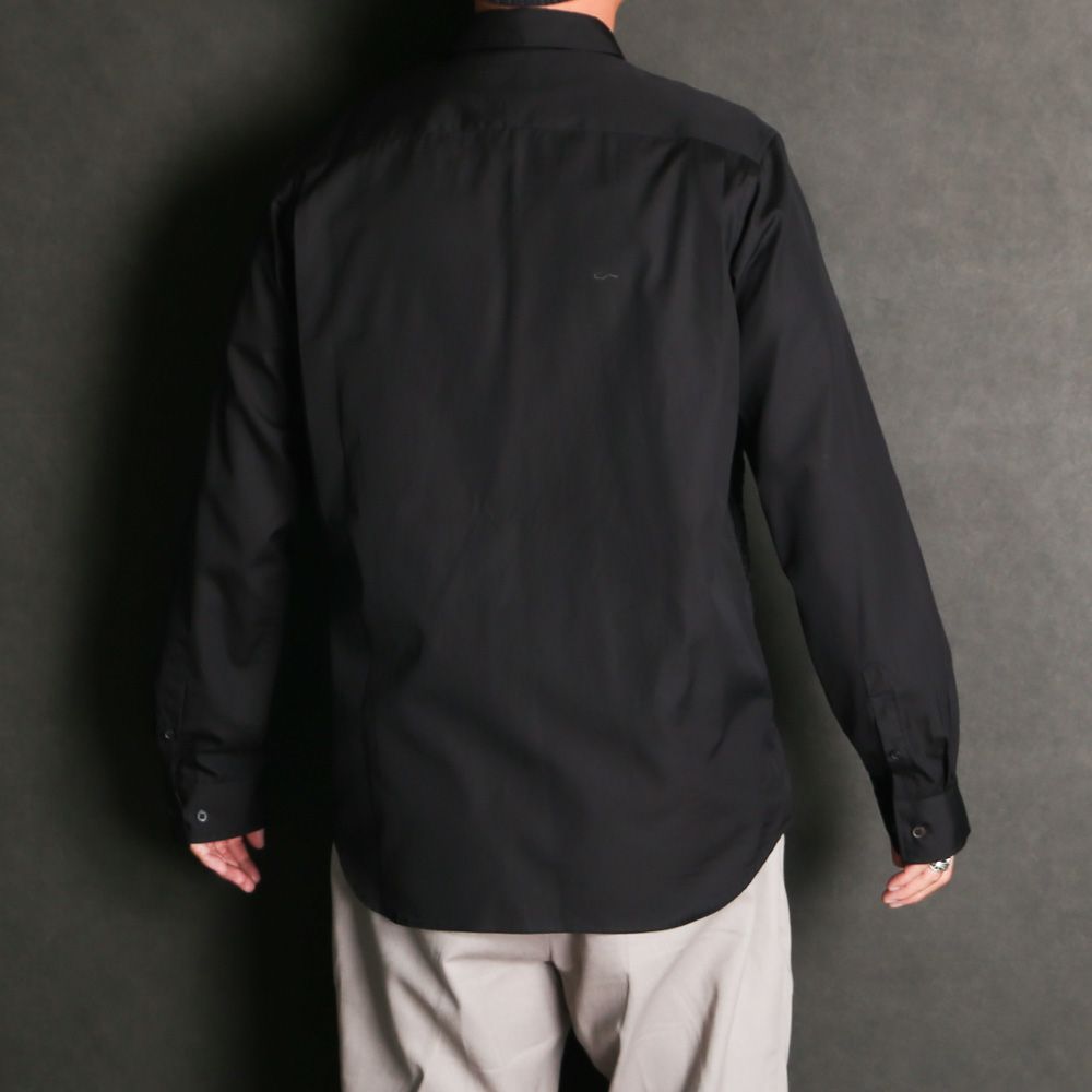 "Tape Embroidery" Embroidery Shirt - Black / レギュラーカラーシャツ / TA26AW-SH046