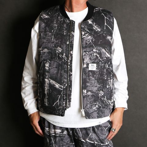 Camo Zip Work Vest - BLK Camo / ワークベスト / HJ-100225
