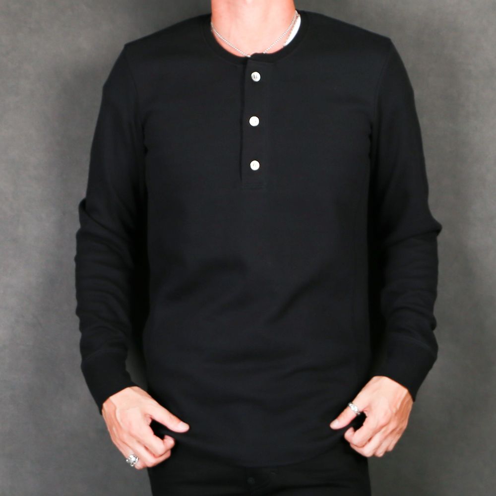 henley long-T(back boa) / ボアフリース ヘンリーネックTシャツ / 7907 lj88s