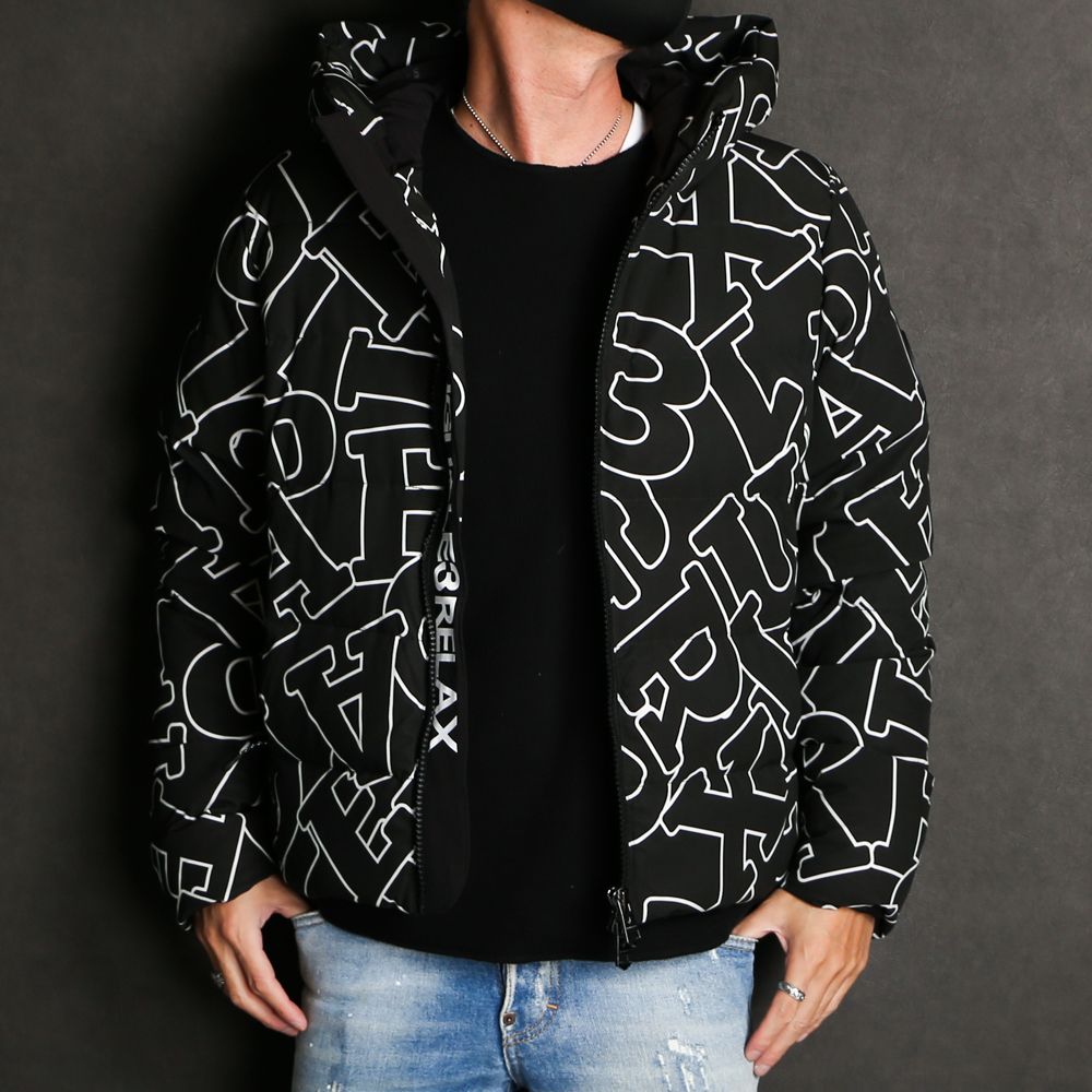 LETTERING DOWN JACKET / ダイアゴナルロゴ ダウンジャケット / USO-21042