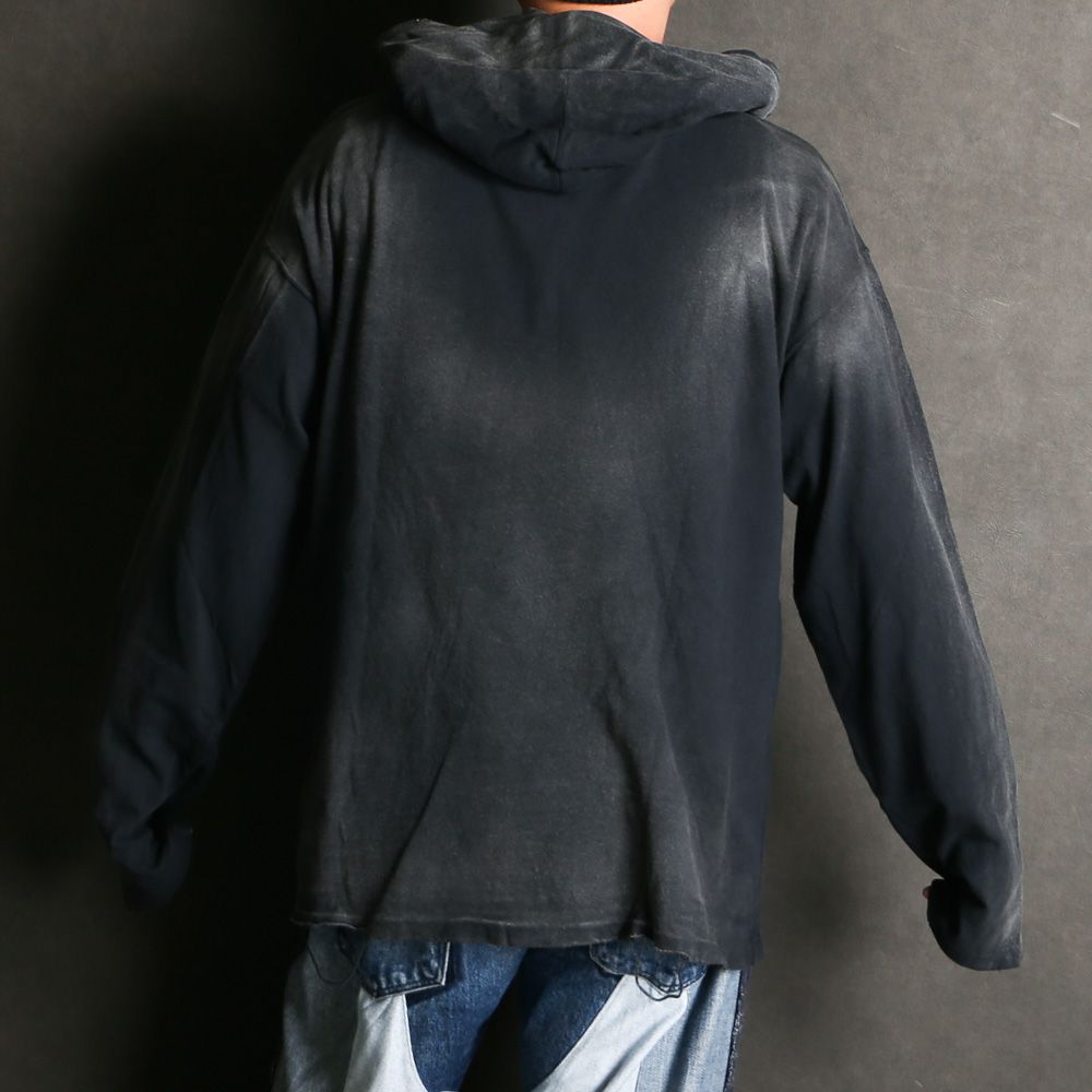 Distressed Light Weight Hoodie - BLACK / ライトウエイト フーディー / G15HD089