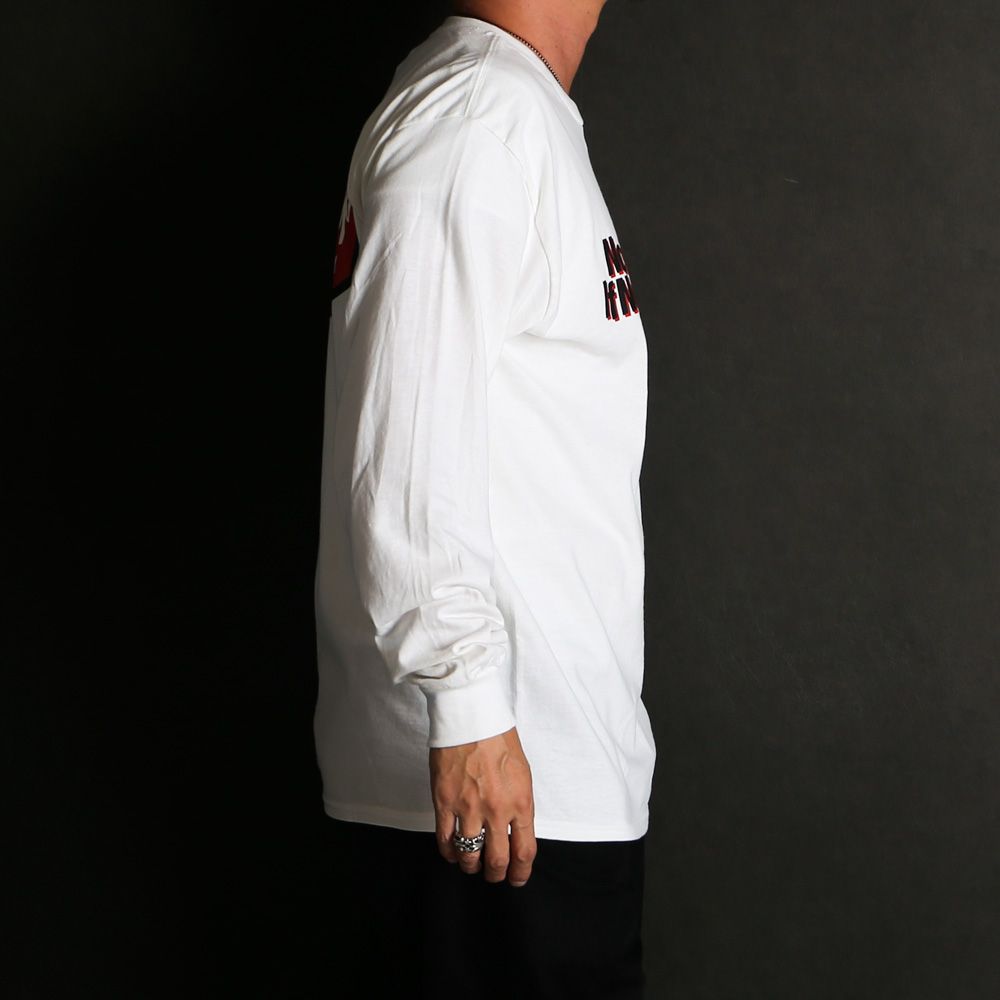 NC OVAL SCRIPT L/S TEE - WHITE / ロングスリーブTシャツ