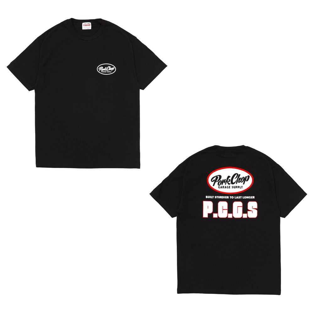 PORKCHOP - PCGS BLOCK TEE - BLACK / ショートスリーブTシャツ