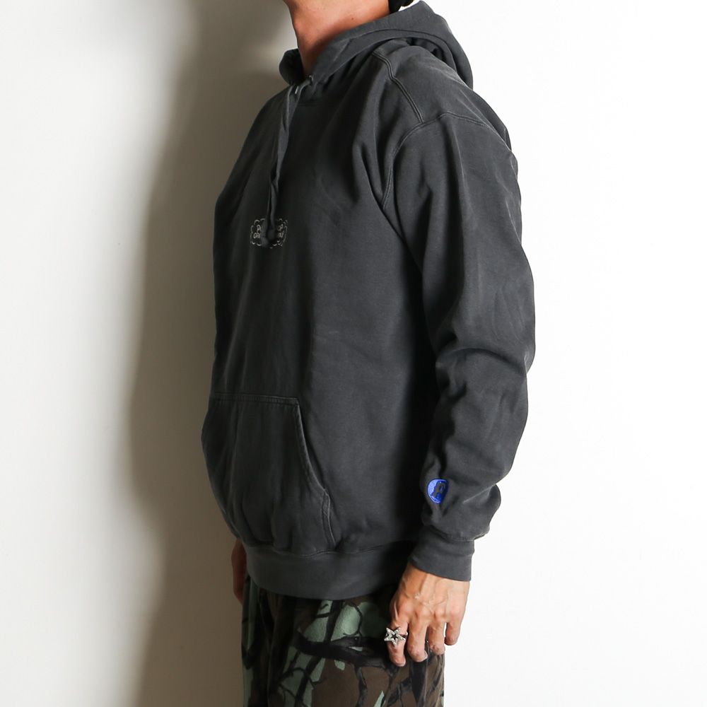 RUNNING LOGO HOODIE - ASH BLACK / プルオーバーパーカー