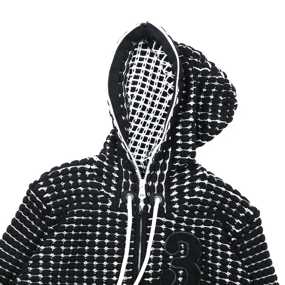 BIG WAFFLE "3" KNIT HOODIE / ビッグワッフル ジップパーカー / USO-21029