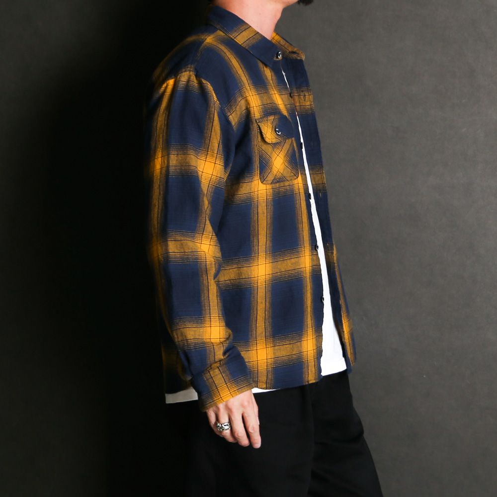 RATS - COTTON LINEN CHECK SHIRT / コットンリネンチェック
