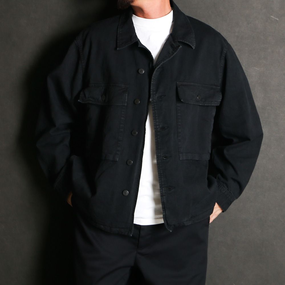 Cotton Linen Light Chino Shirt JKT - BLK / 2604-8003