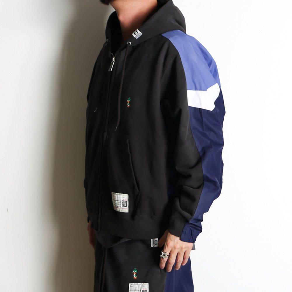 Track Jacket Combined Parka - BLACK / トラックジャケット コンバインド パーカー / A16PK571