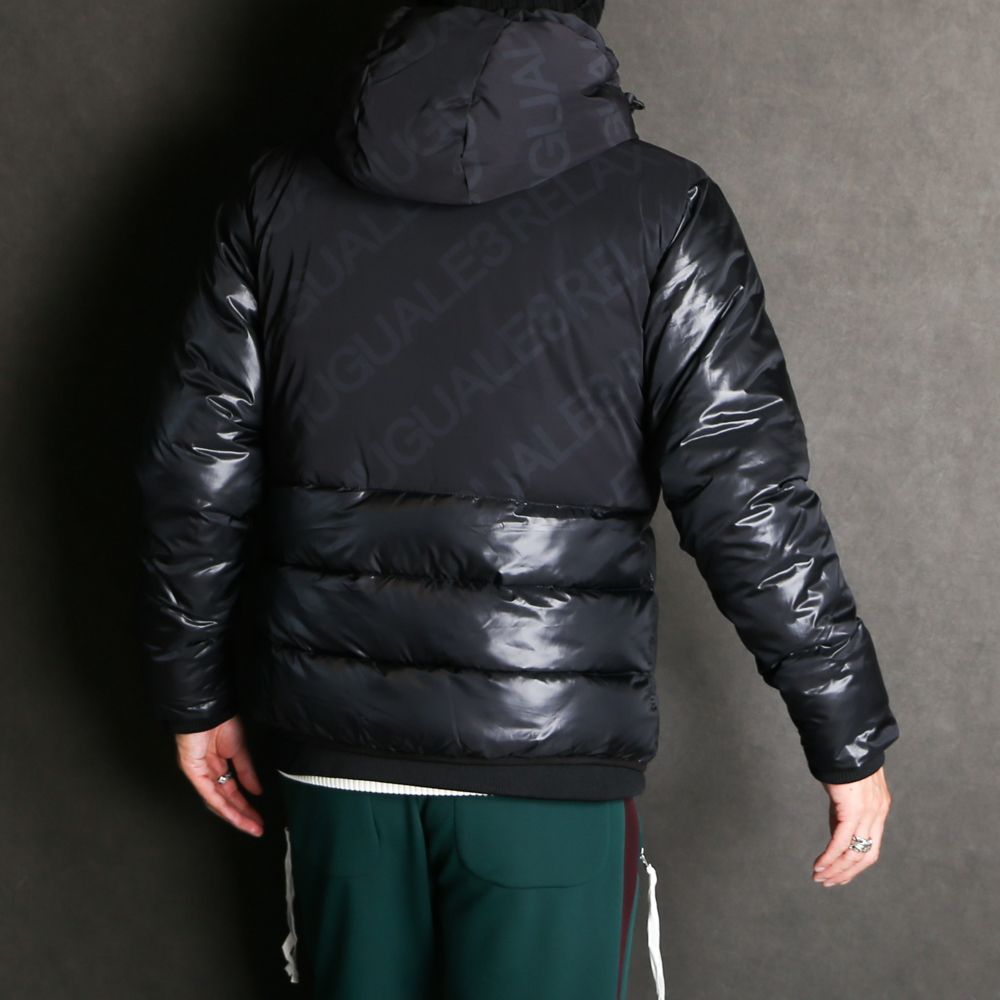 DIAGONAL LOGO HOODIE / 総柄ロゴパデッドパーカー / USO-22072