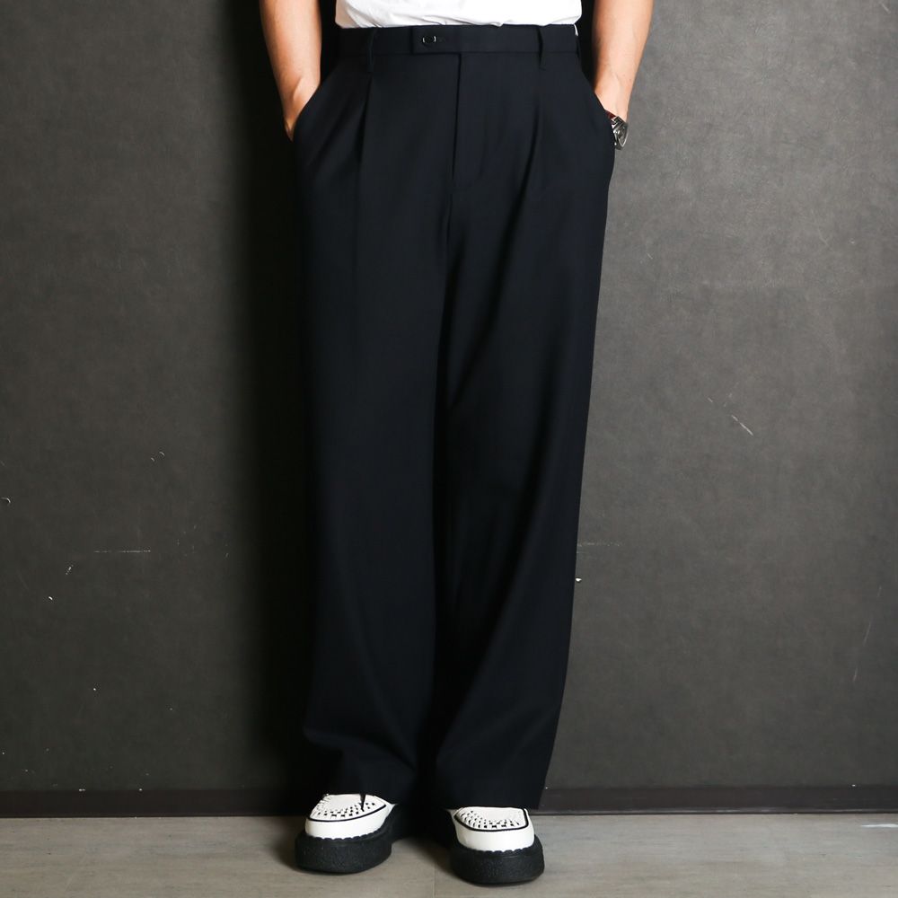 Wide Utility Trousers / ワイドトラウザー - ポリエステルレーヨン 2WAYストレッチ / SN-633A