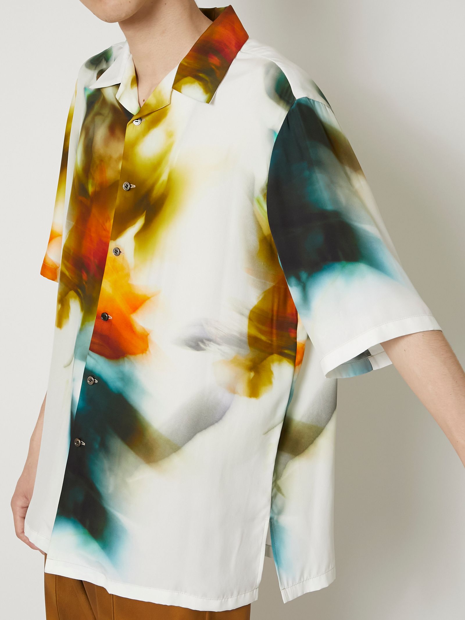 TAAKK』BLURRED FLOWER SILK SHIRTS (ホワイト) | osmotech.fr