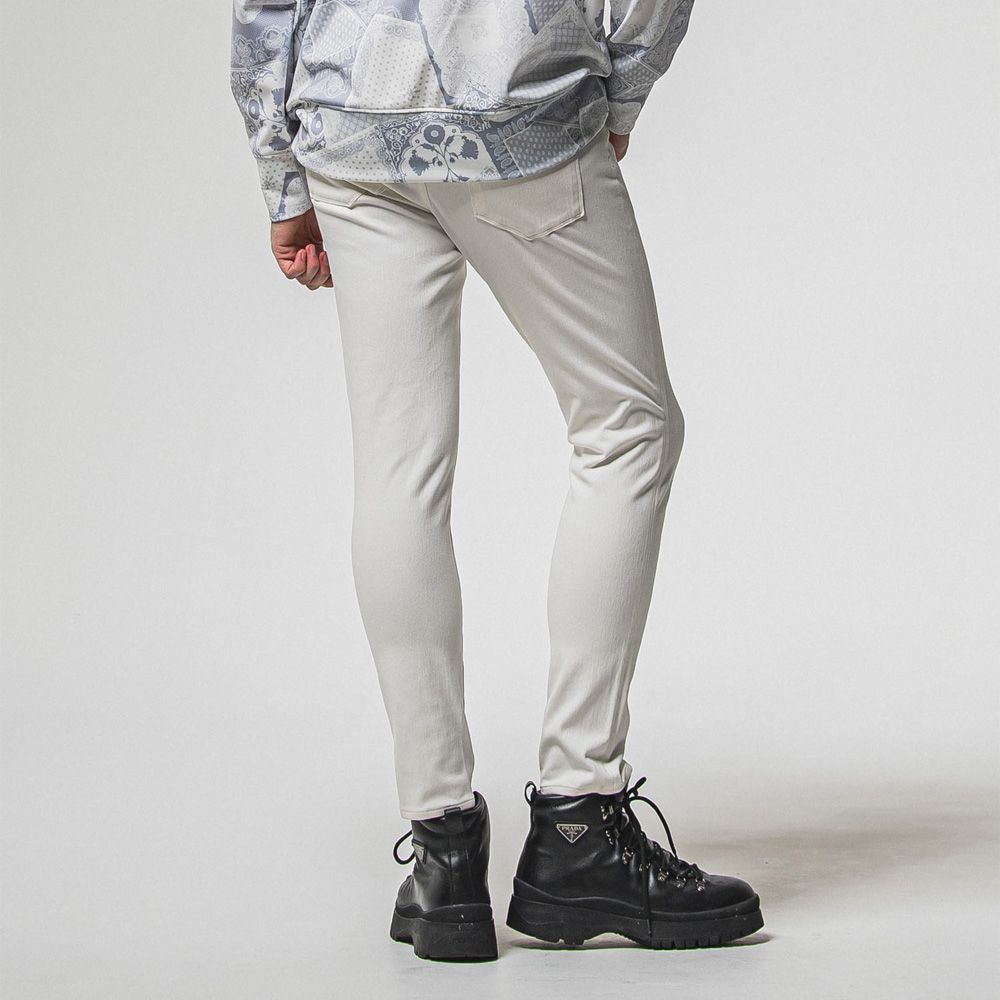 MICK DENIM JERSEY - WHITE / ジャージーンズ / BASIC-ST-020