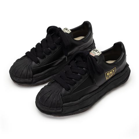 "BLAKEY" original sole shell toe leather lowcut sneaker - BLACK × BLACK / A06FW702