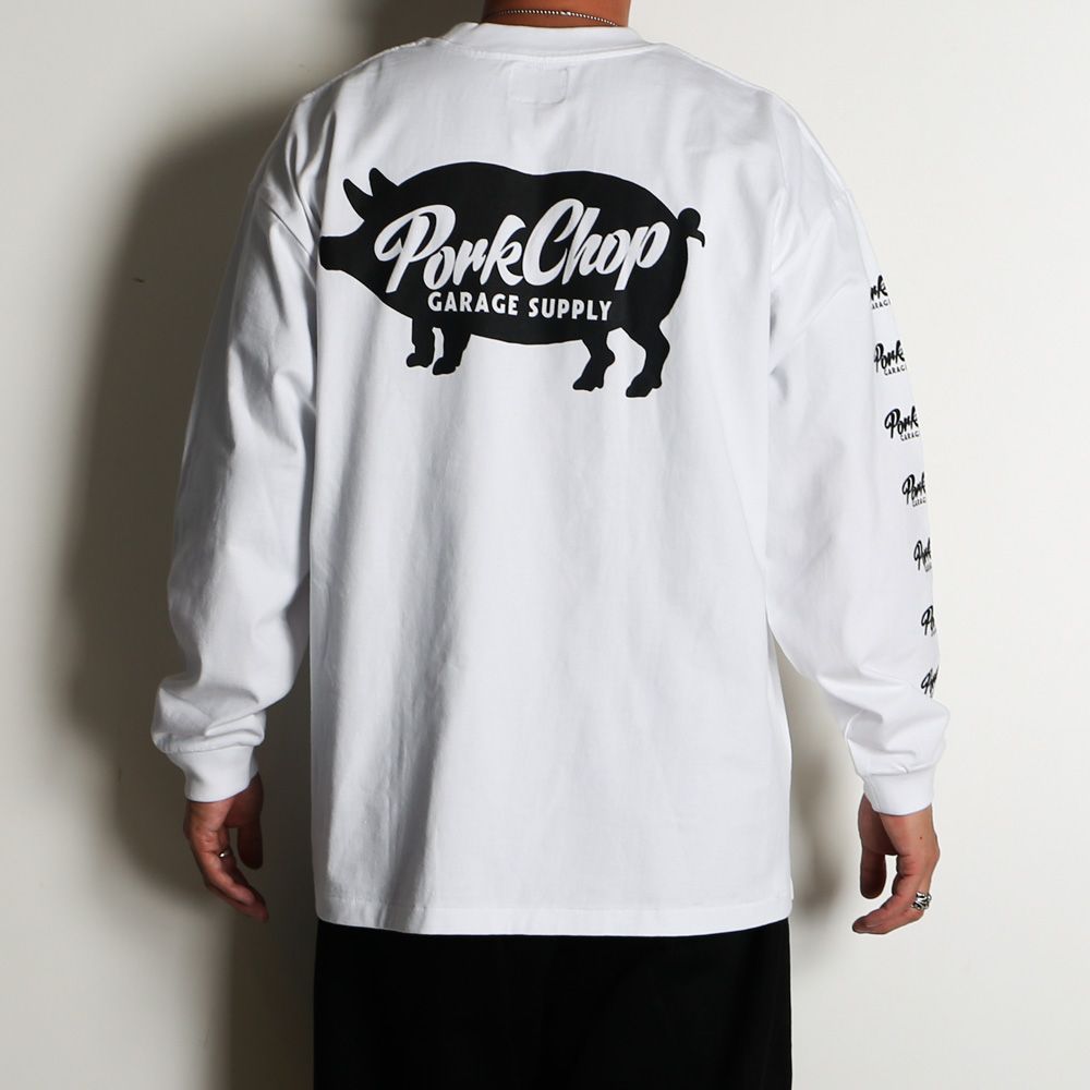 SCRIPT PORK L/S TEE - WHITE / ロングスリーブTシャツ