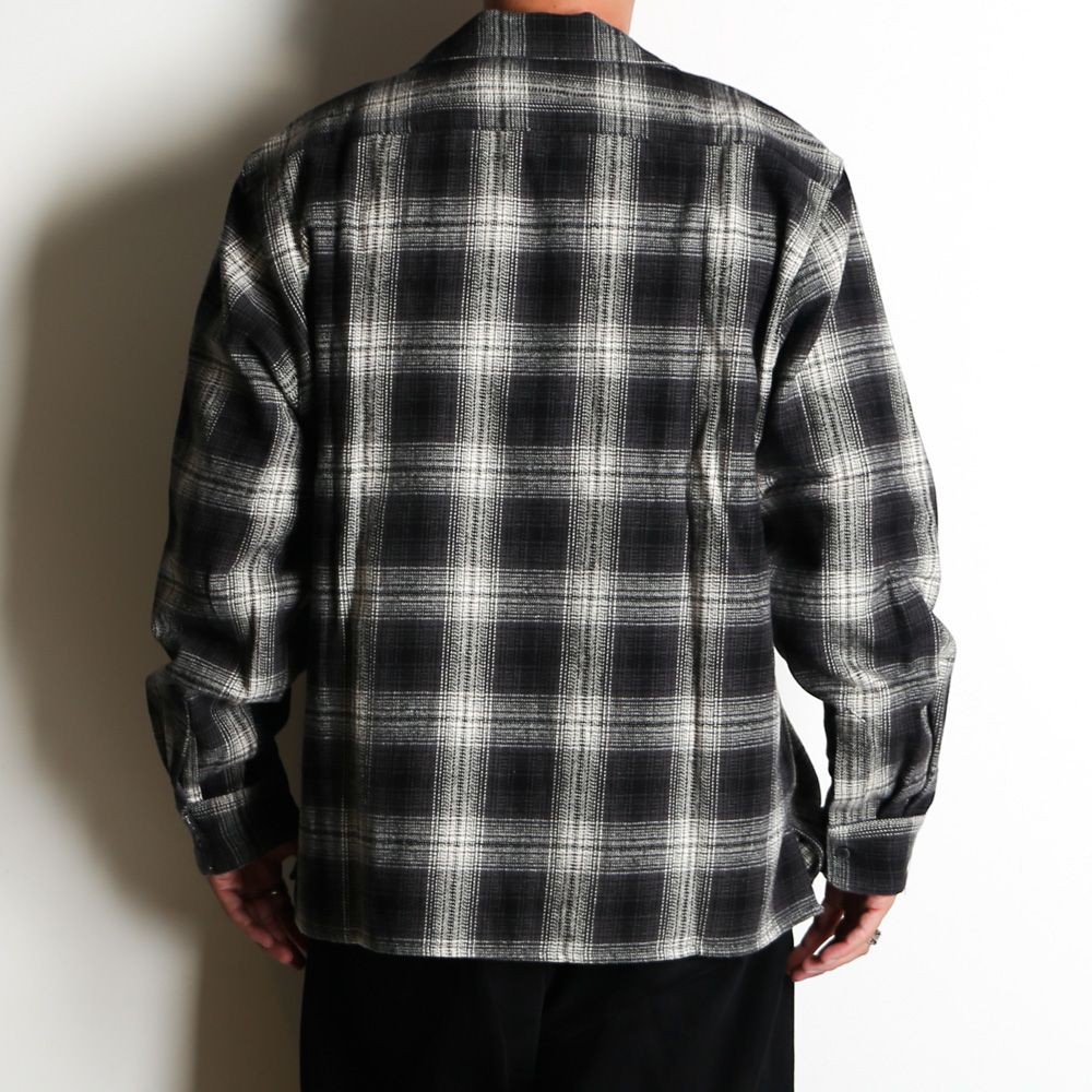 【ラスト1点-サイズM】Ombre Check L/S Shirt (25aw) - BLK / オンブレチェックシャツ / HS-090325