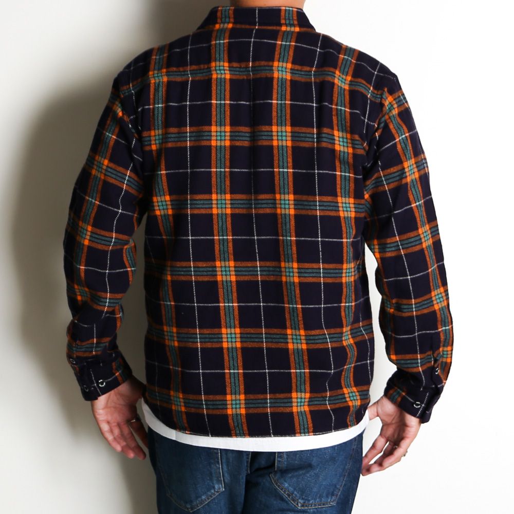 COTTON FLANNEL NAVY CHECK SHIRT / コットンフランネル レギュラーカラーシャツ / 24'RS-0807