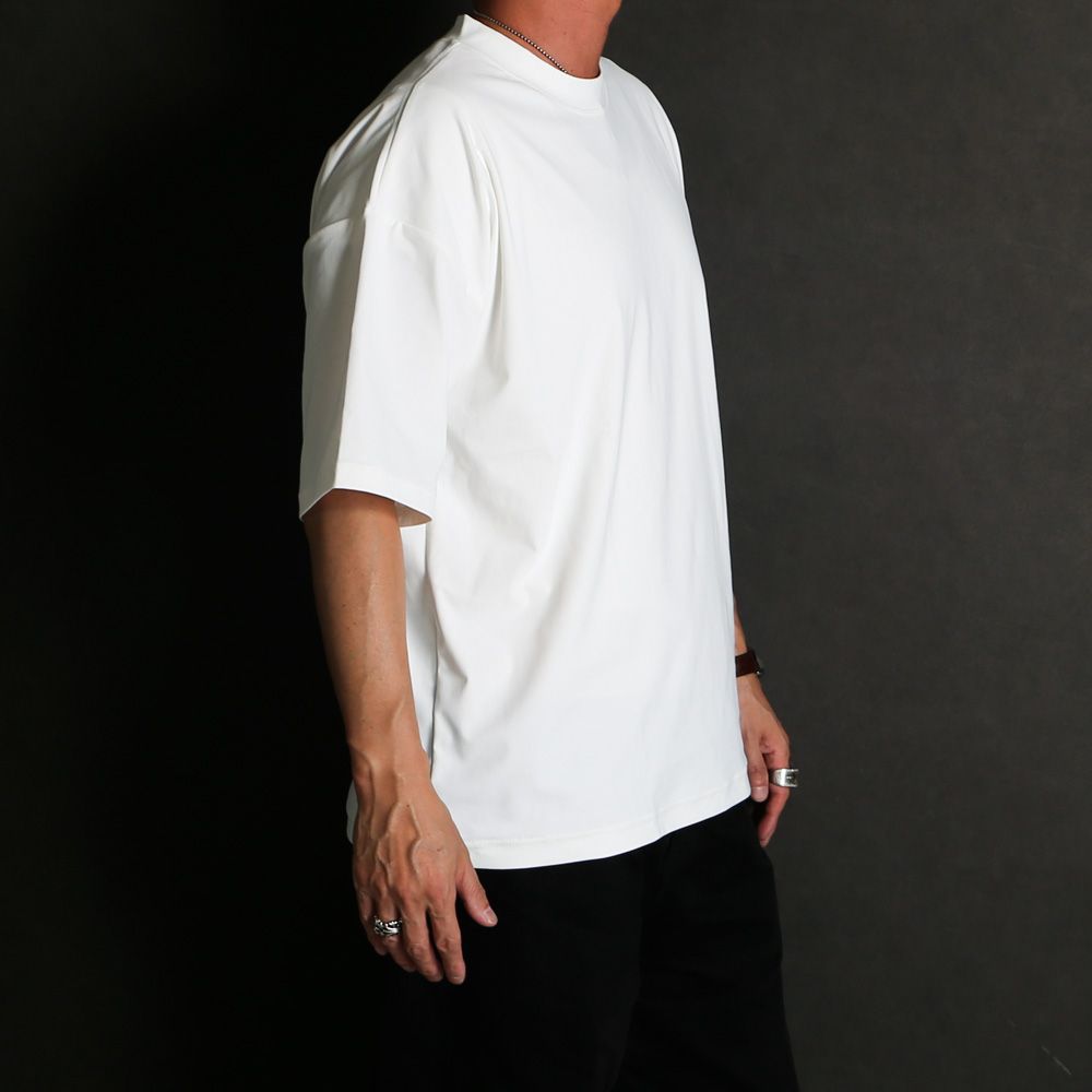 SIDE RC OVER TEE - WHITE / オーバーサイズ ナイロンTシャツ / RC39-T-004