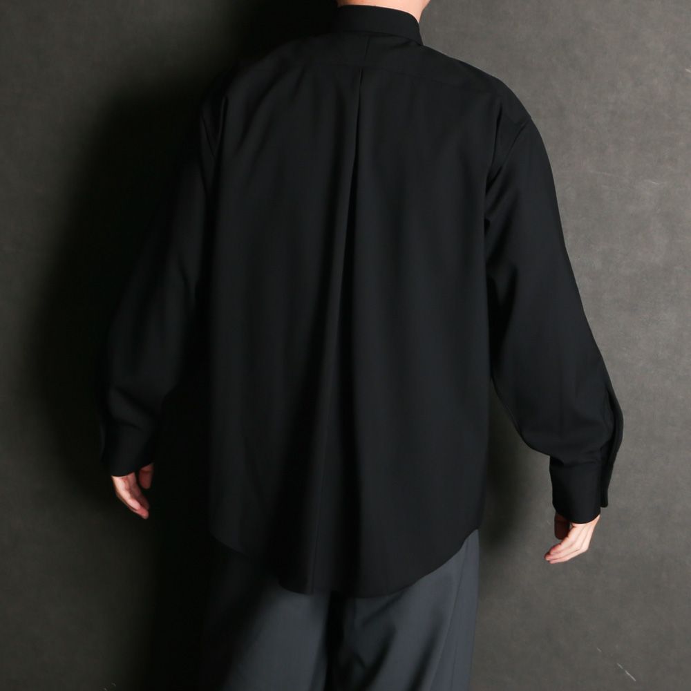 COMFORT FIT SHIRT - BLACK / オーガニックウール2/80トロピカル - コンフォートフィットシャツ / A26A15SH01C