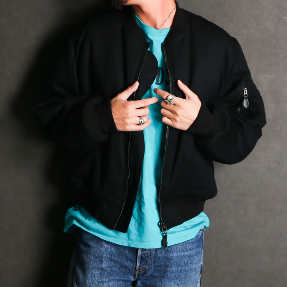 Wool  Melton Bomber JKT - BLK / 2511-9001