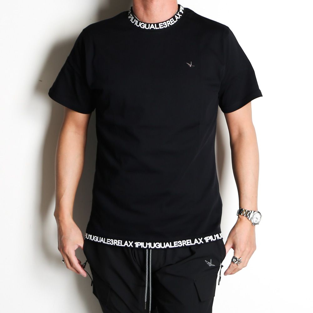 COLLAR LOGO T-SHIRT - BLACK / ネックロゴ Tシャツ / UST-24014