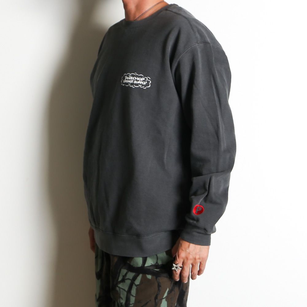 RUNNING LOGO SWEAT - ASH BLACK / スウェット