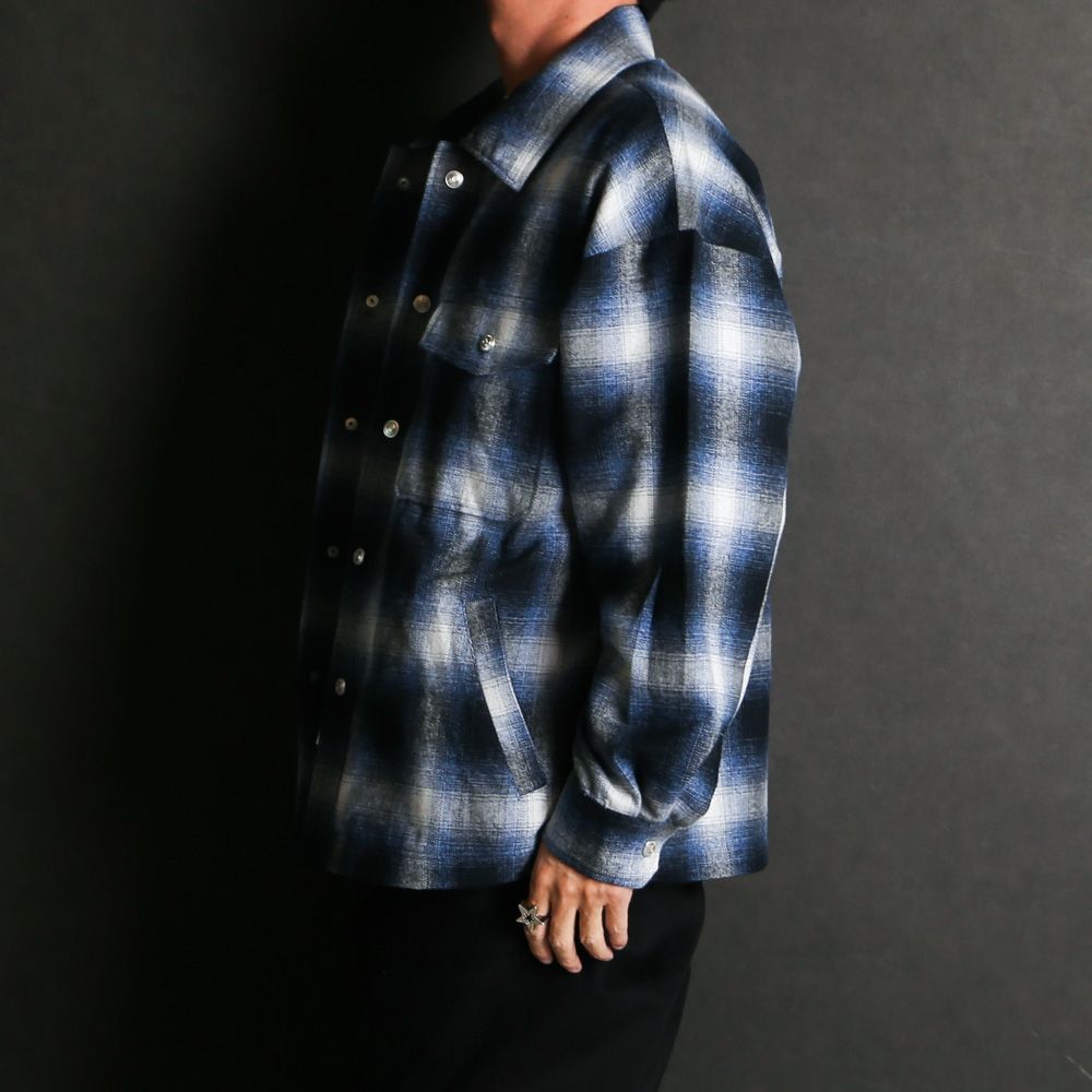 flannel check JK - BLUE / フランネルチェック CPOジャケット / RC38-JK-007